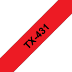 Brother TX-431 DirectLabel black on red 12mm x 15m for Brother P-Touch TX 6-24mm