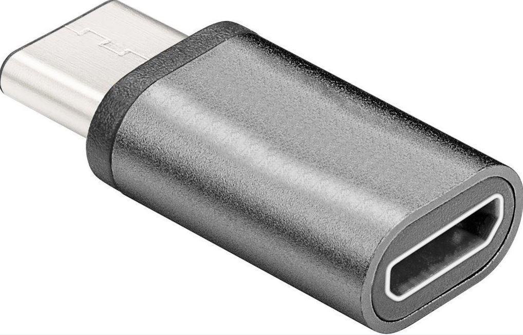 Image of Microconnect USB3.1CMBF cable gender changer USB C Micro-USB B Grey