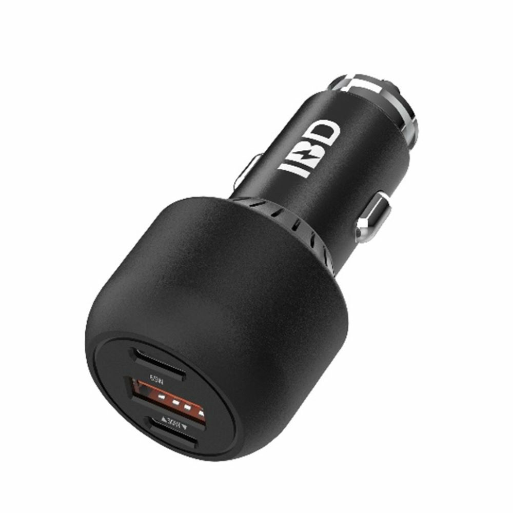 IBD 65W Triple Port Car Charger - Black thumbnail