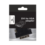 Gembird A-DVI-VGA-BK tussenstuk voor kabels DVI-A VGA 15-pin Zwart, Metallic