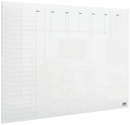 Nobo Transparent Acrylic Mini Whiteboard Weekly Planner Desktop or Wal