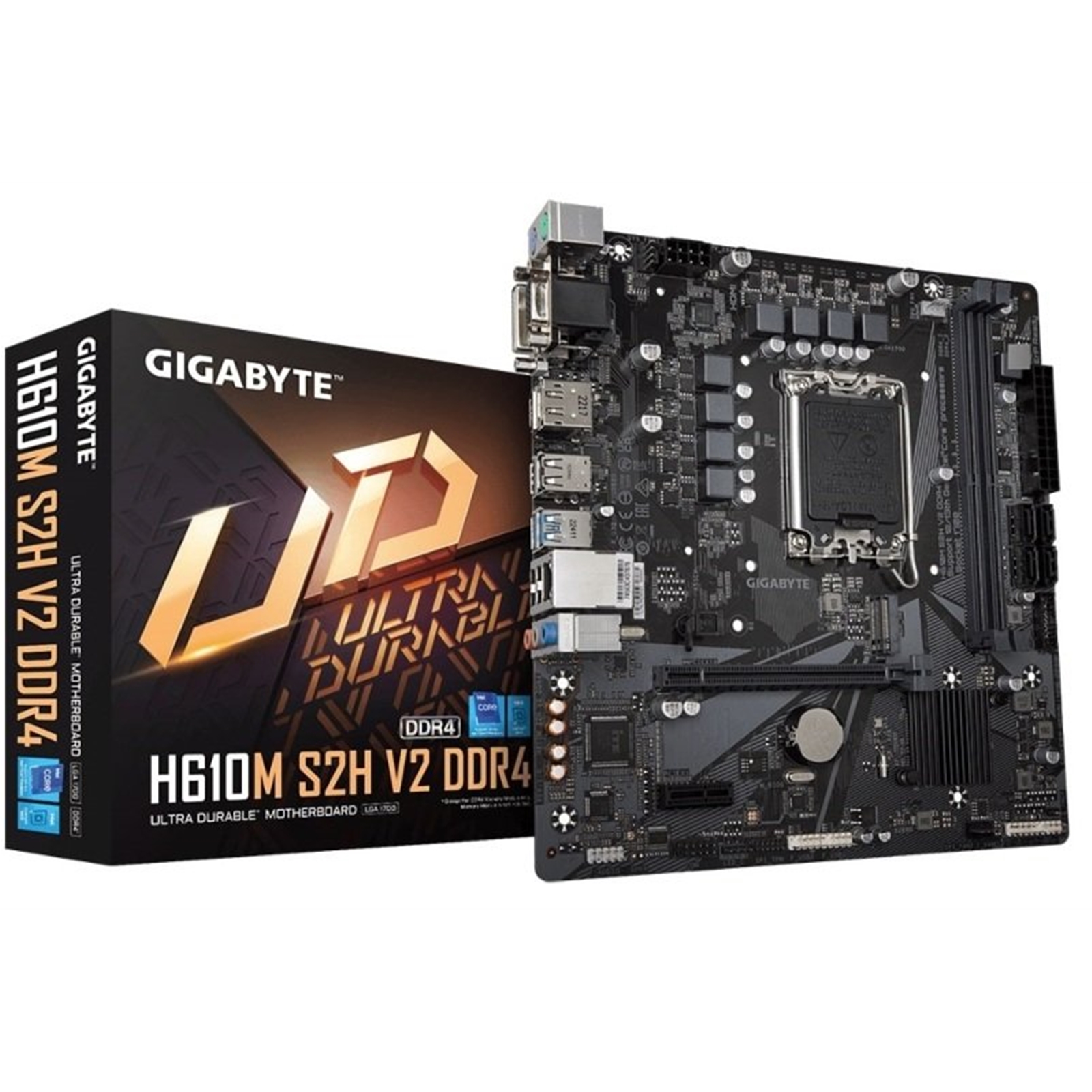 Image of Gigabyte H610M S2H V2 Motherboard, LGA1700 Socket, Micro ATX,...