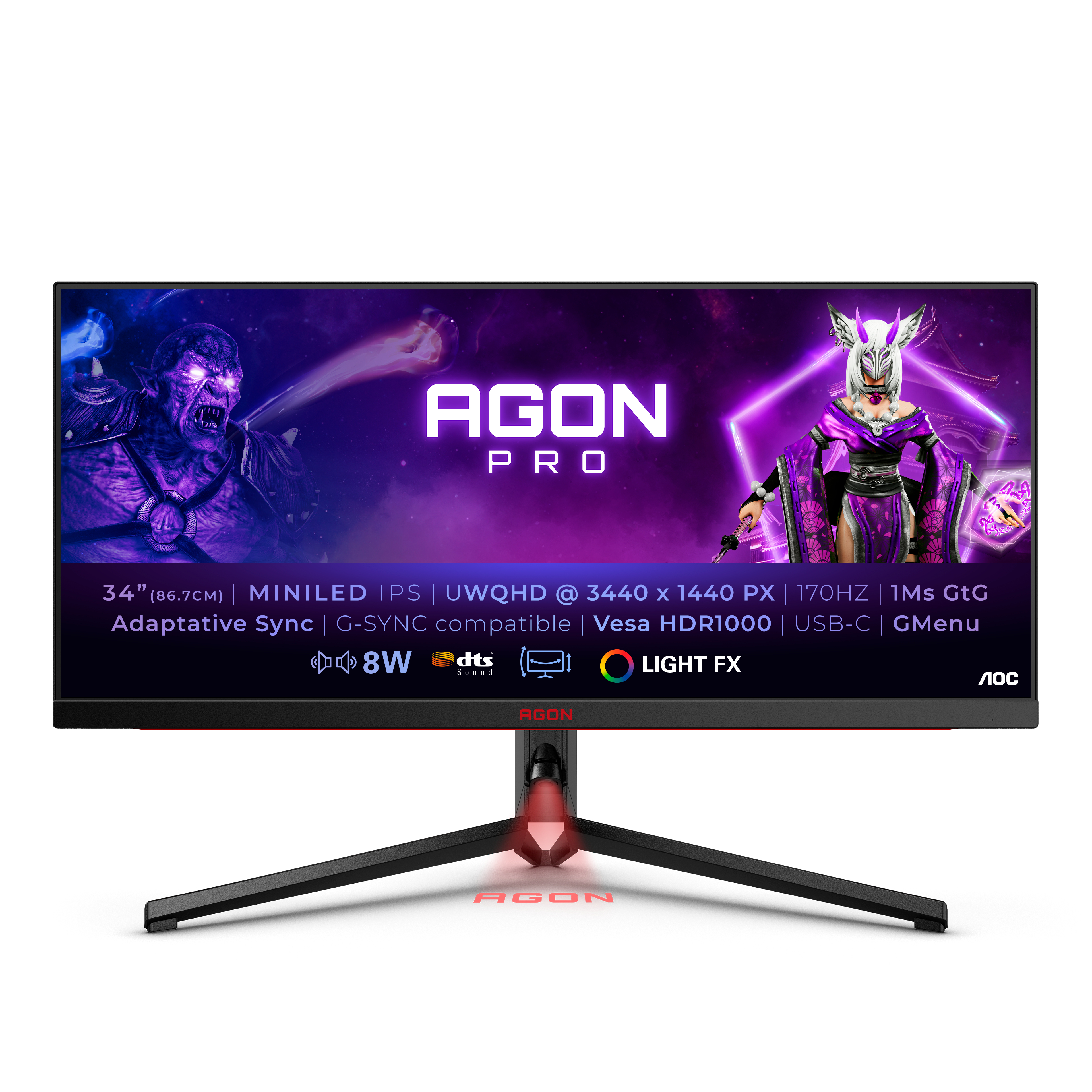 Image of AOC AGON PRO AG344UXM computer monitor 86.4 cm (34") 3440 x 1440...