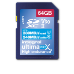 Integral 64GB SD CARD SDXC CL10 USH 2 U3 V90 R-280 W-240 MB/S