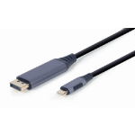 Gembird CC-USB3C-DPF-01-6 video cable adapter 1.8 m USB Type-C DisplayPort Black, Grey