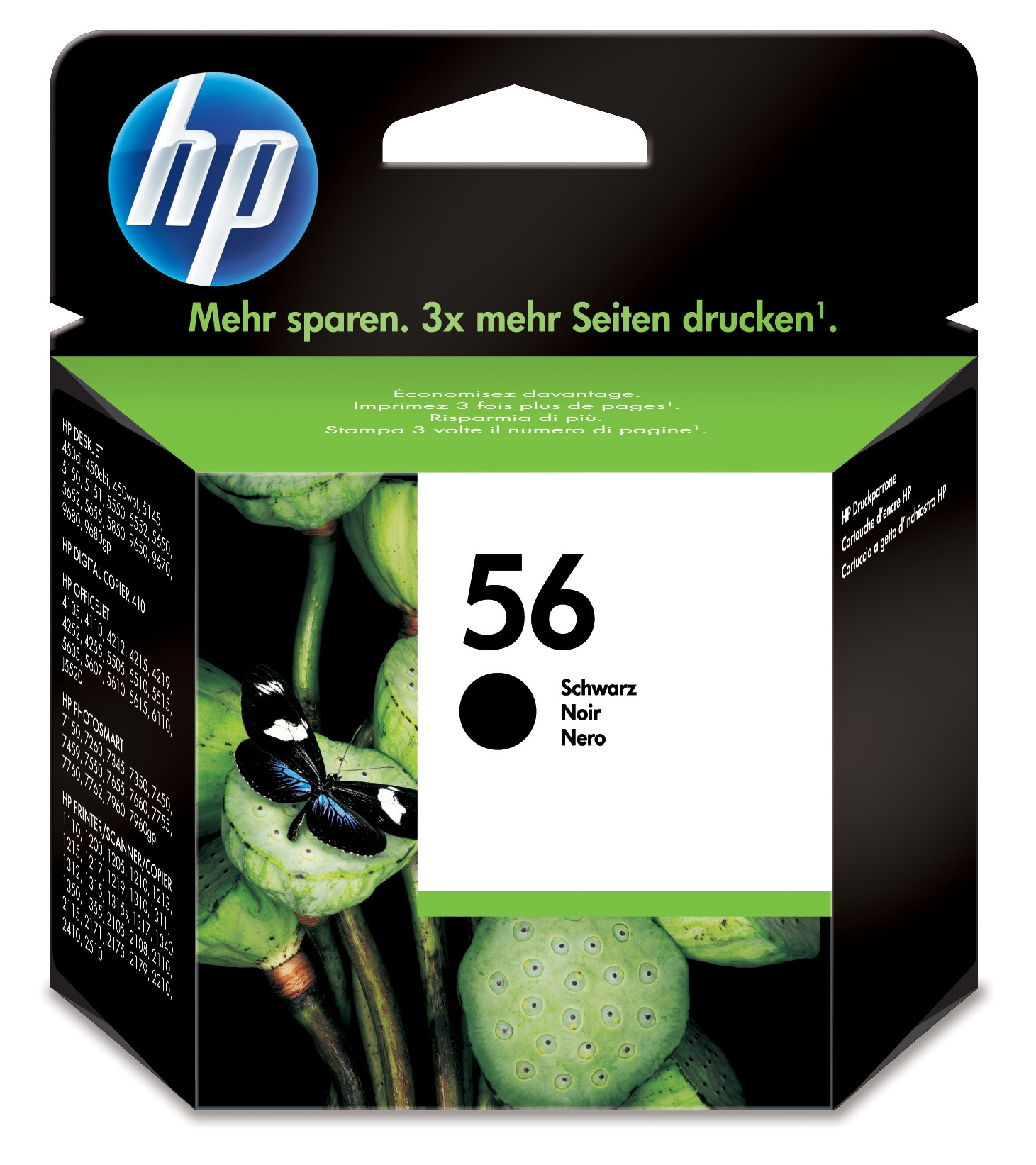 HP C6656AE/56 Printhead cartridge black, 520 pages ISO/IEC 24711 19ml for HP DeskJet Series 5550/OfficeJet 4200 Series/OfficeJet 5610/PhotoSmart 7660/PSC 1110