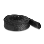DeLOCK Braided Sleeve with zip fastener heat-resistant 3 m x 50 mm black