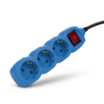Entac Socket Extension Cord S1 Color 3 Sockets With Switch 1.5m Color Series Blue