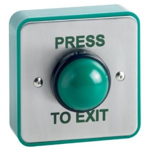 Weatherproof surface green  dome exit button