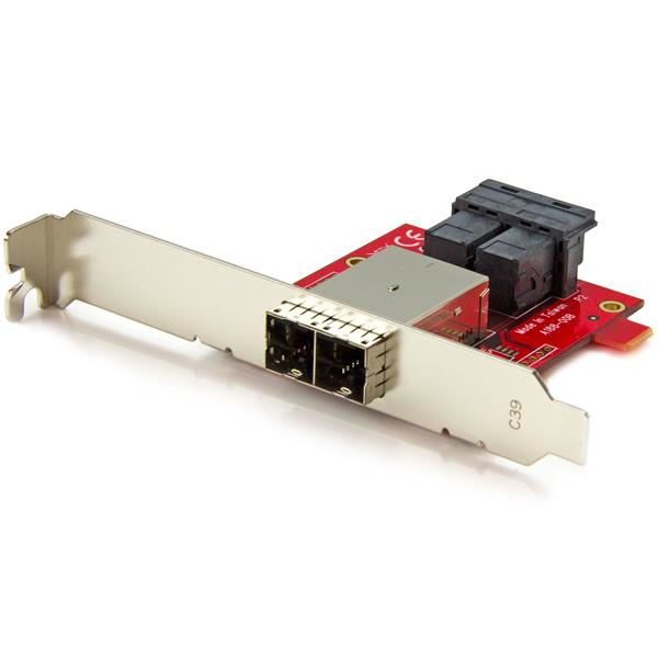 Image of StarTech.com Mini-SAS Adapter - Dual SFF-8643 to SFF-8644 - with...
