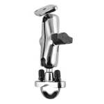 RAM Mounts Chrome Handlebar U-Bolt Mount with Double Socket Arm