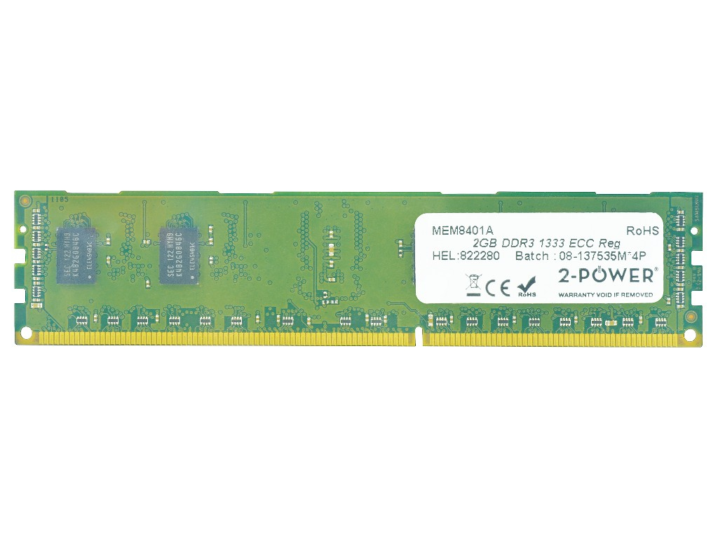 Image of 2-Power 2P-43R2033 memory module 2 GB 1 x 2 GB DDR3 1333 MHz ECC