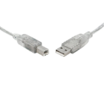 8WARE USB 2.0 Cable 3m Type A to B Male to Male Printer Cable for HP Canon Dell Brother Epson Xerox Transparent Metal Sheath UL Approved