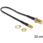DeLOCK 88484 coaxial cable RG-174 0.2 m SMA TS-9 Black
