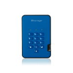 iStorage diskAshur2 256-bit 128GB USB 3.1 secure encrypted solid-state drive - Blue IS-DA2-256-SSD-128-BE