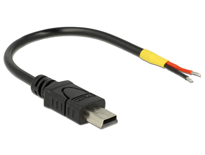 EU Product - USB Kabel  Mini-B -> 2x offene Kabelenden Strom thumbnail