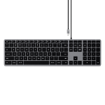 Satechi Slim W3 keyboard Universal USB QWERTY English Aluminium, Black