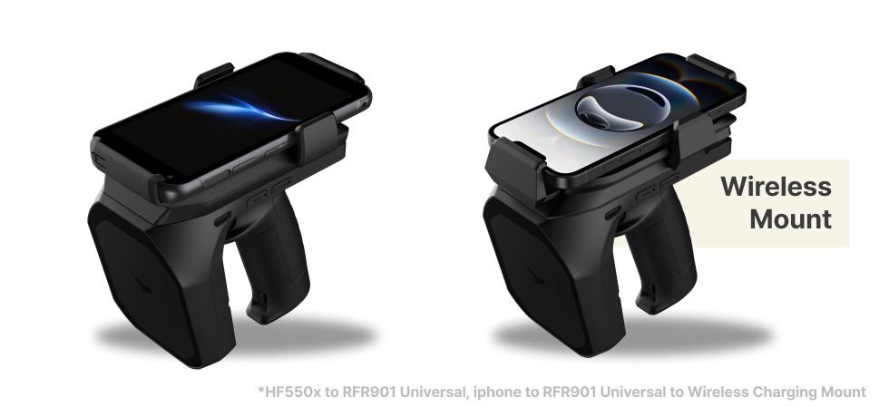 RFR901_ Impinj E710, RFID Region (EMEA) - 800Mhz, BT5.3, S2X Standard and Extended Battery Mount, 4,900mAh, 3.63V Standard Battery, RFID Standard Range, Circular Antenna, IP54, 1 USB-C, 1.5M Drop,