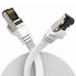 Extralink LAN PATCHCORD CAT.8 U/FTP 10M 40G FLAT SHIELDED FOILED TWISTED PAIR BARE COPPER WHITE networking cable