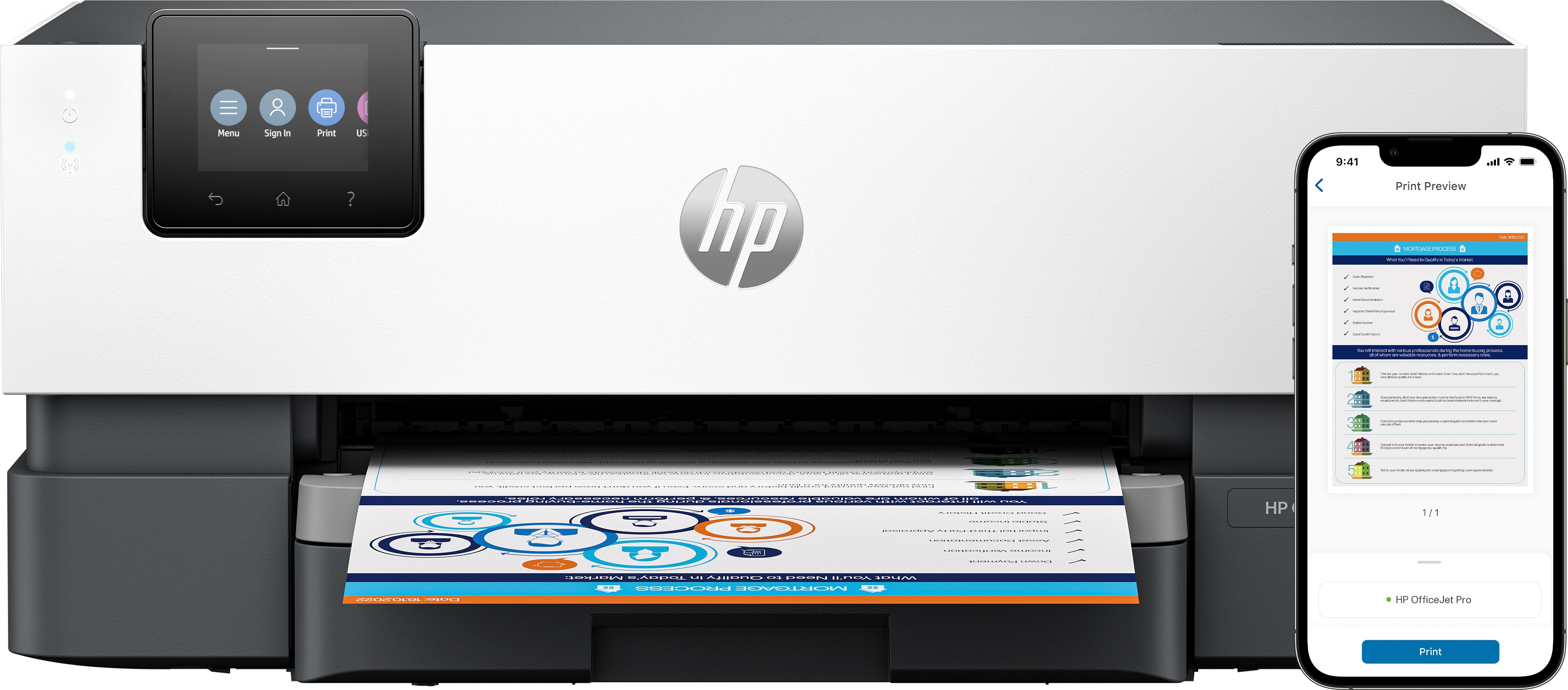 Image of HP OfficeJet Pro 9110b Printer, Color, Printer for Home and home...