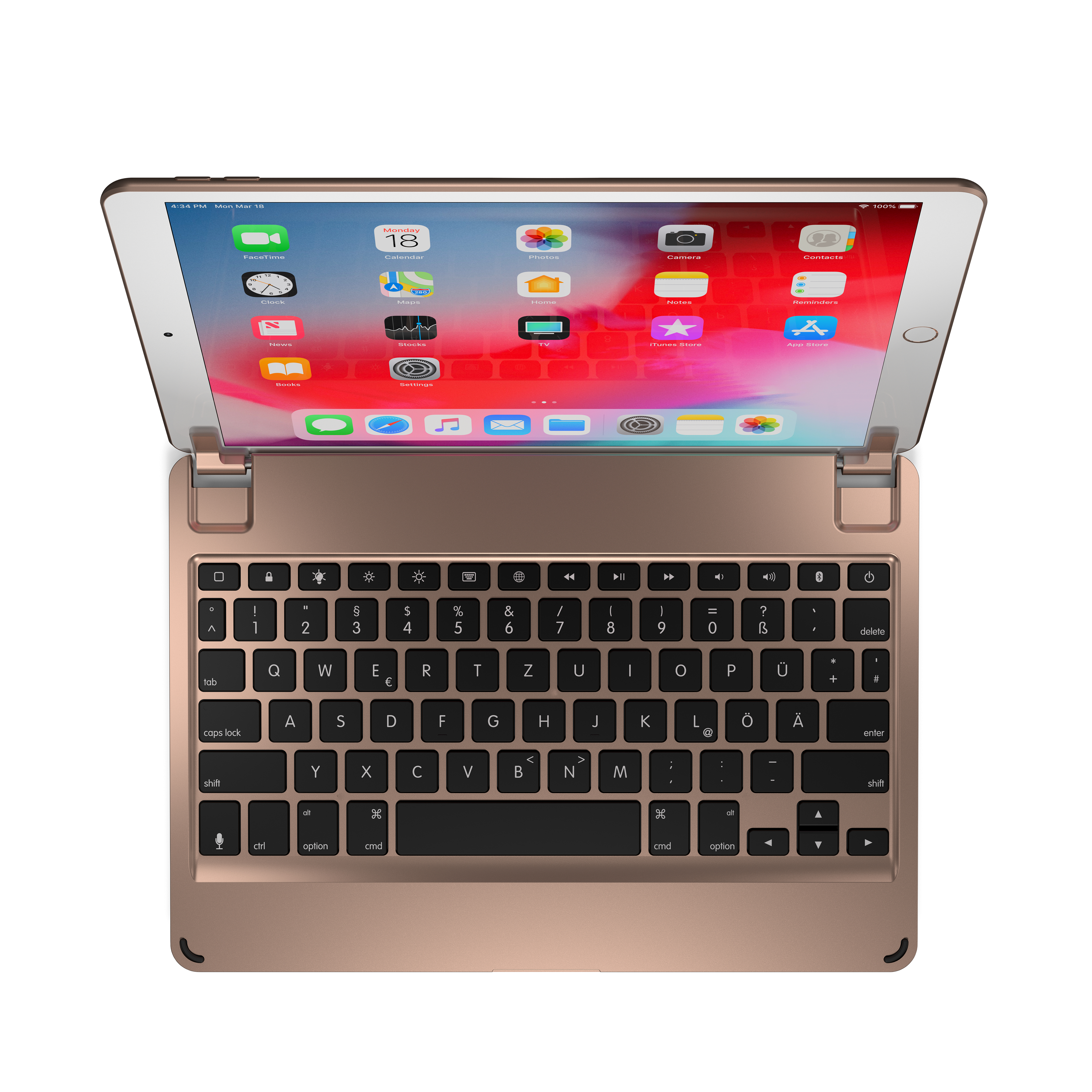 Brydge BRY8003-CG mobile device keyboard QWERTZ German Rose Gold Bluetooth
