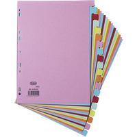 Image of Elba A4 CARD DIVIDERS 20 PART AST