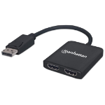 Manhattan DisplayPort 1.2 to 2-Port HDMI Splitter Hub with MST, 4K@30Hz, USB-A Powered, Video Wall Function, HDCP 2.2, Black, Three Year Warranty, Blister  Chert Nigeria
