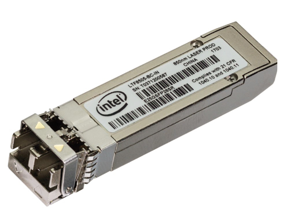 Image of Intel E25GSFP28SRX network transceiver module Fiber optic 25000...