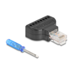 DeLOCK 90654 tussenstuk voor kabels RJ45 8 pin terminal block Zwart