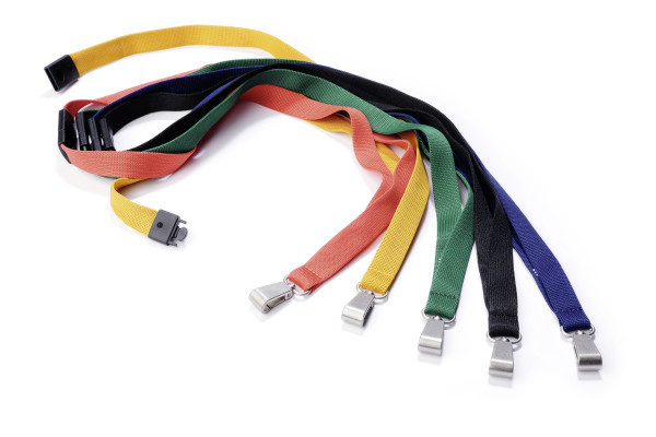 Durable Textile lanyard SOFT COLOUR midnight blue strap Badge holder Metal, Textile