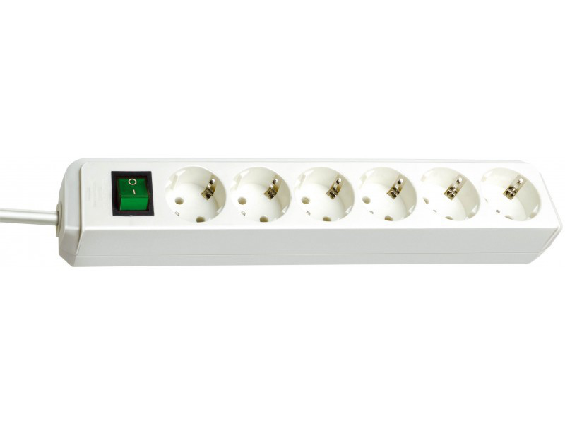 Image of Brennenstuhl Eco power extension 1.5 m 6 AC outlet(s) White