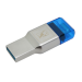 Kingston Technology MobileLite Duo 3C lector de tarjeta Azul, Plata USB 3.2 Gen 1 (3.1 Gen 1) Type-A/Type-C