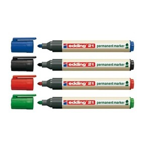 Edding EcoLine 21 permanent marker Black, Blue, Green, Red 4 pc(s)