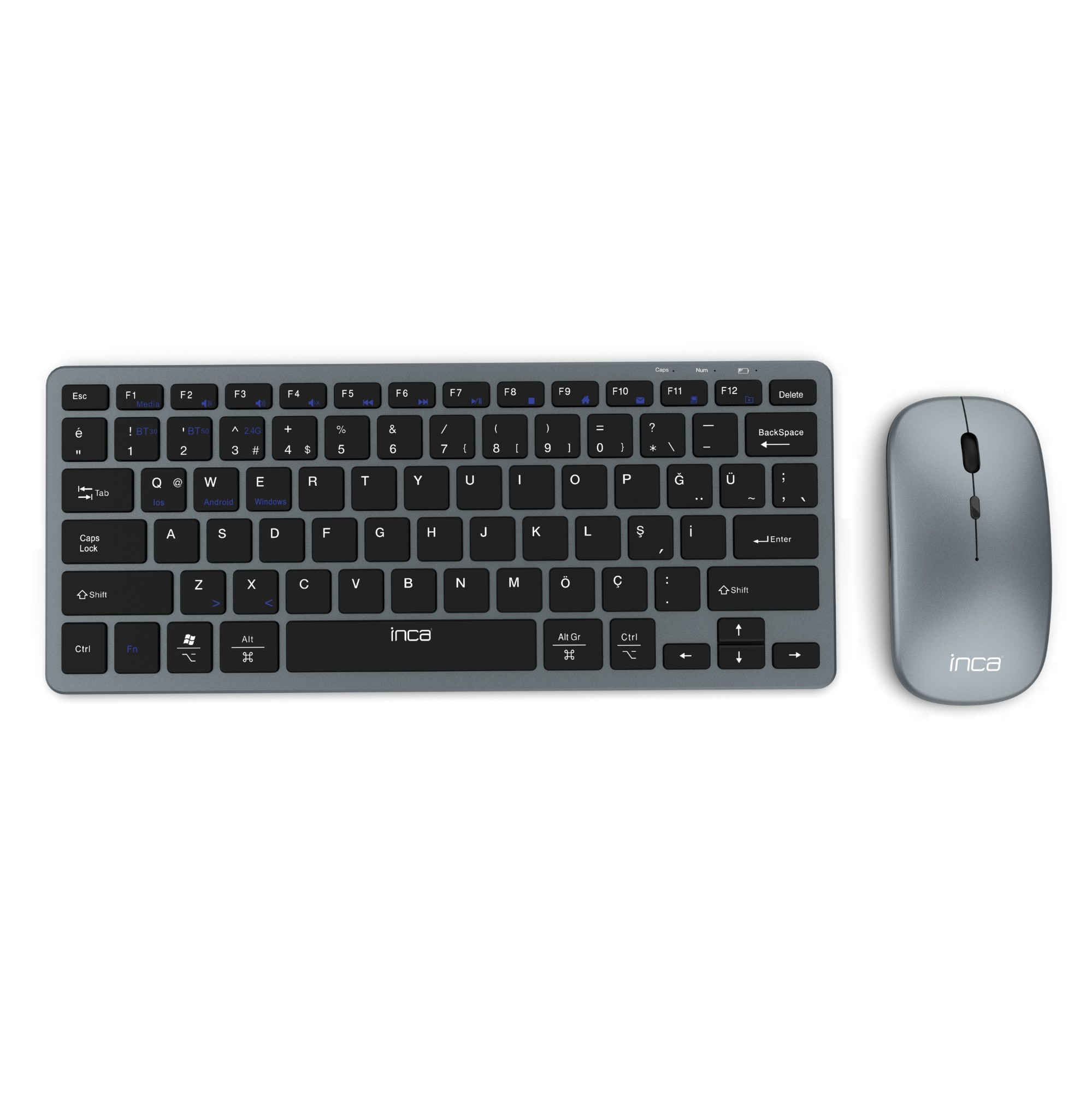 Inca IBK-572BT keyboard Mouse included RF Wireless + Bluetooth Black