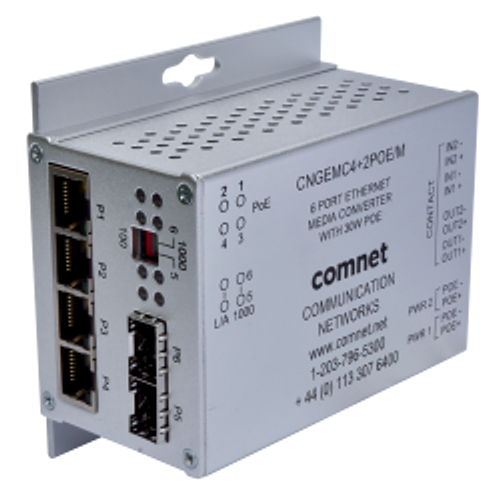 ComNet CNGEMC4+2POEHO/M network media converter 1000 Mbit/s Silver