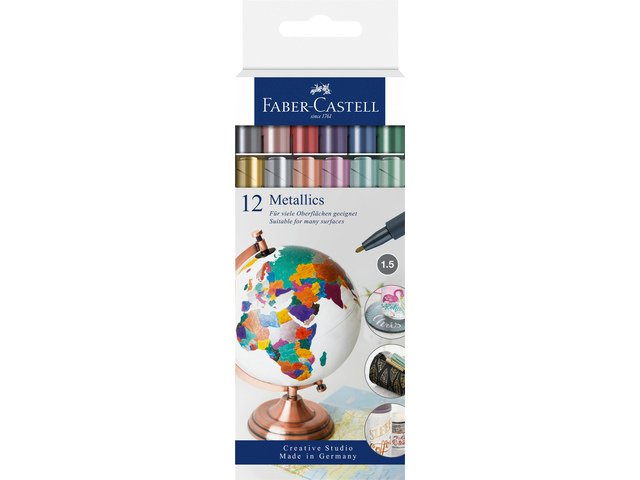 Faber-Castell 160713 marker 12 pc(s) Metallic, Multicolour