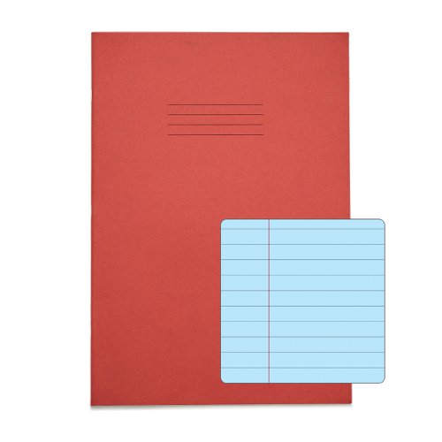 Image of Rhino A4 Special Exercise Book 48 Page, Red with Tinted Blue...