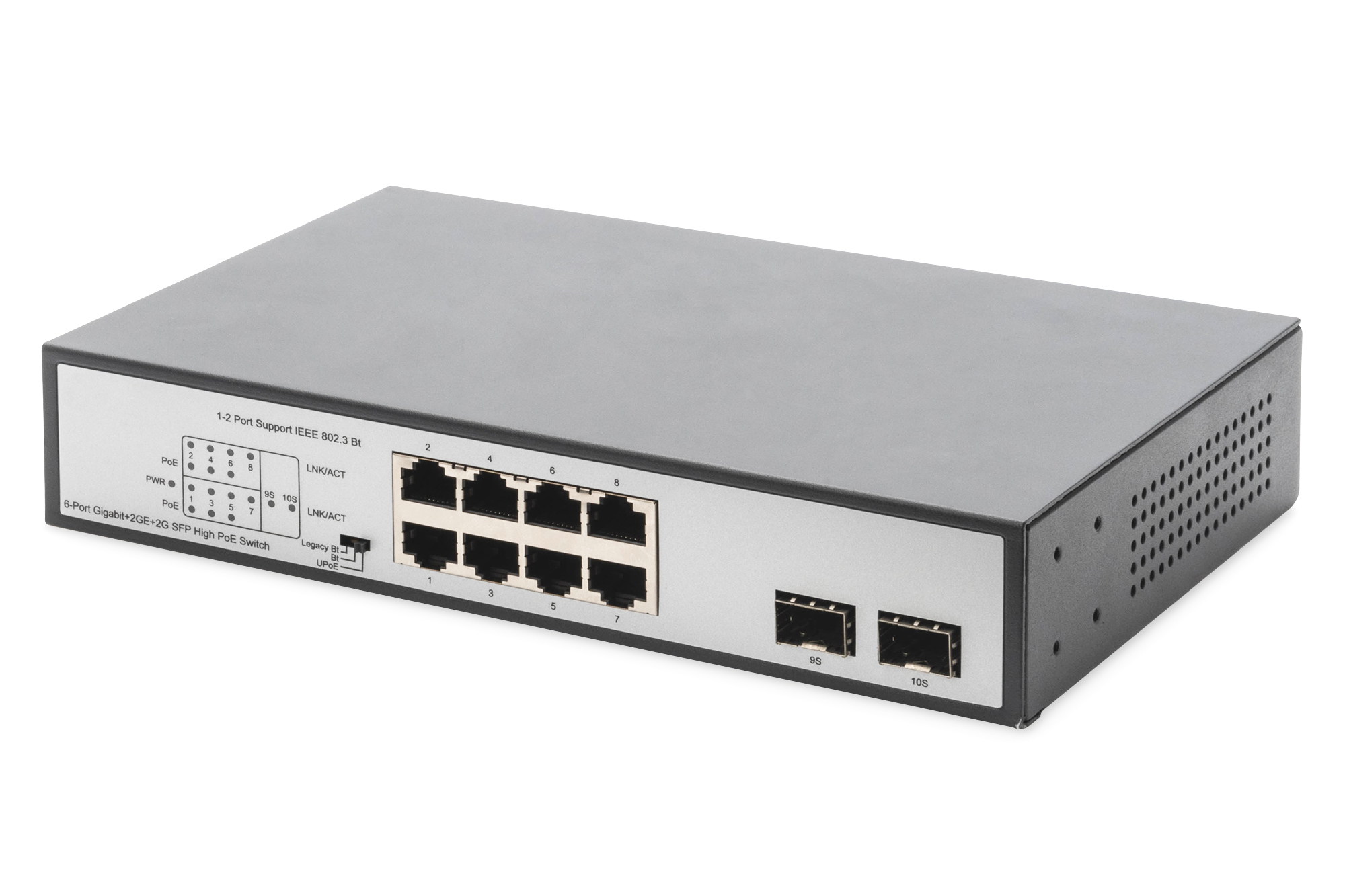 Image of Digitus 8-Port Gigabit PoE Networkswitch, Desktop, unmanaged, 2...