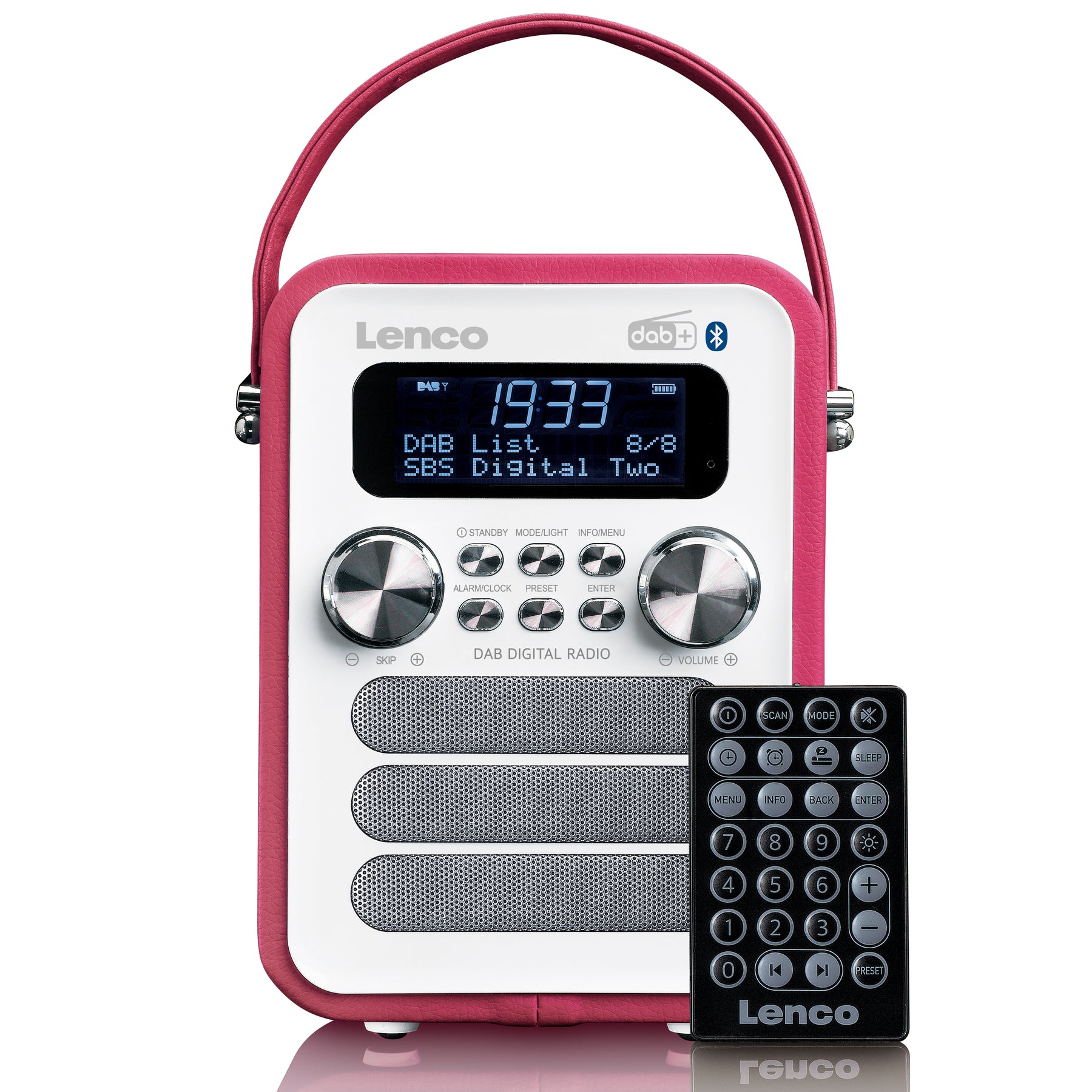 Lenco PDR-051PKWH Portable Pink. White