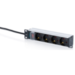 Digitus 10" power strip with aluminum profile, 4-outlet grounded power strip, with switch