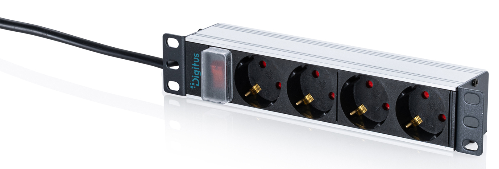 Digitus 10" power strip with aluminum profile. 4-outlet grounded