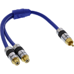 InLine RCA Y-Cable Premium 1x RCA male / 2x RCA female 0.25m