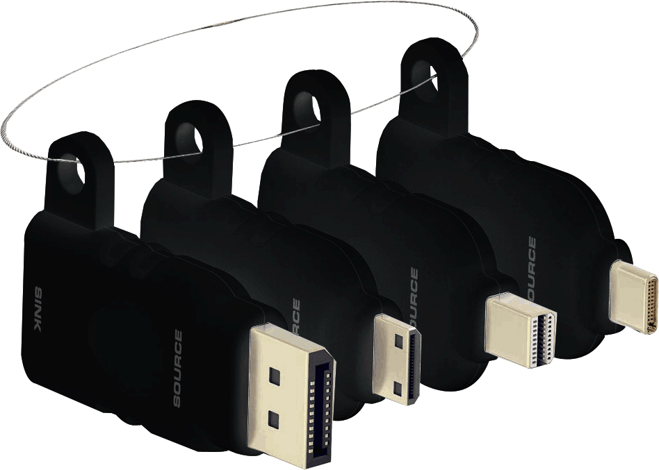 Image of Vision TC-MULTIHDMI/BL cable gender changer mDP/DP/mHDMI/USB-C...
