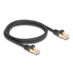 DeLOCK RJ45 Network Cable with braided jacket Cat.6A S/FTP plug to plug 1 m black