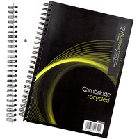 Cambridge Ruled Recycled Wirebound Notebook 100 Pages A5 (5 Pack) 400020509