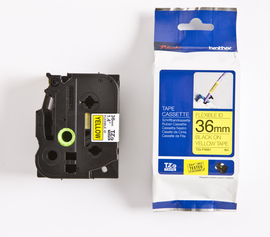 Image of Brother TZE-FX661 DirectLabel black on yellow Laminat 36mm x 8m...