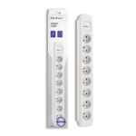 Qoltec 50280 power extension 1.8 m 8 AC outlet(s) Indoor White