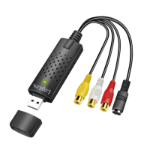 LogiLink USB 2.0 A/V grabber, USB A/M zu 3xCinch + miniDIN5/F, black