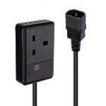 Lindy 1m C14 Plug to UK 3-Pin Socket Power Cable