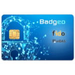 Badgeo FIDO2 QSCD contact smart card with middleware
